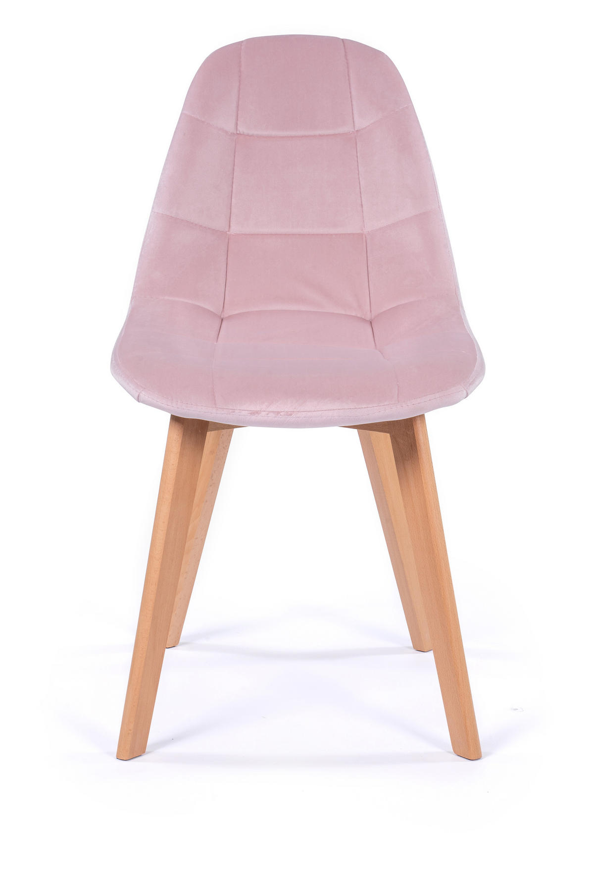 STUHL VEGAS im skandinavischen Stil - rosa - Samt Velours - Rosa/Naturfarben, Holz/Kunststoff (47/86/42cm) - NEW HOME