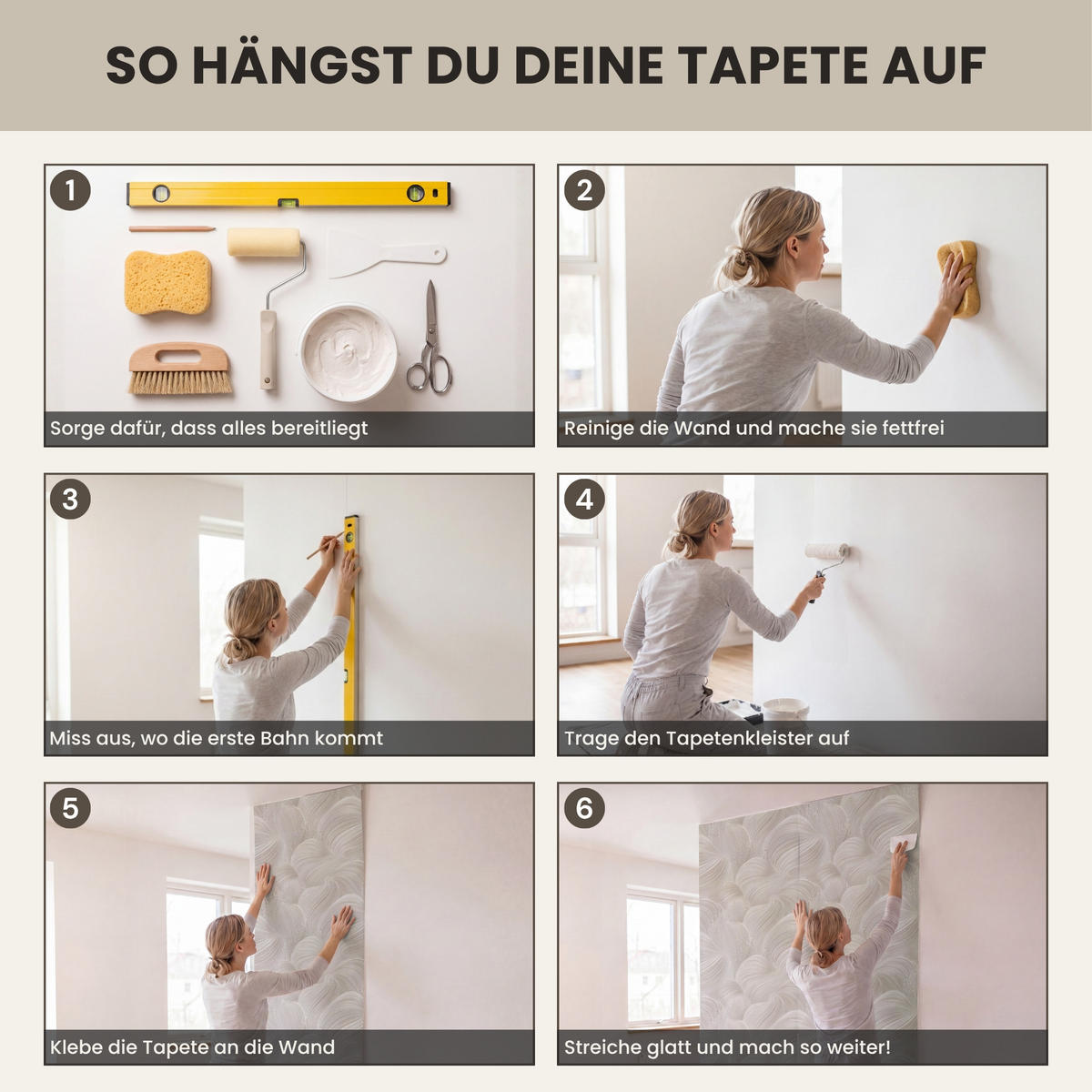 TAPETE - Lines - Ventilator - Beige - 120x280 cm - Creme, Papier (120/280cm) - OnlyWow