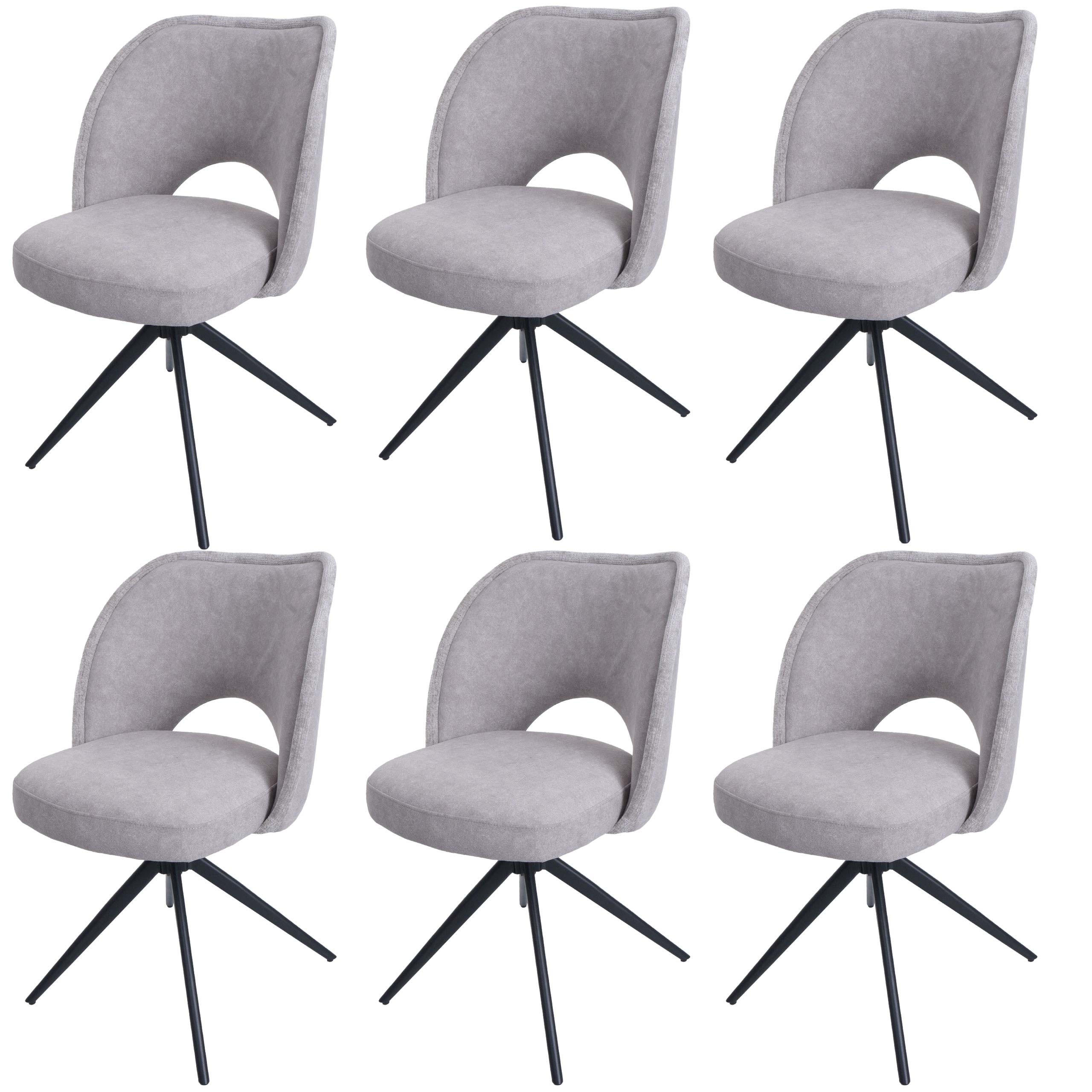 ESSZIMMERSTUHL Hellgrau 6er-Set - Hellgrau, Textil (54/84/60cm) - MCW