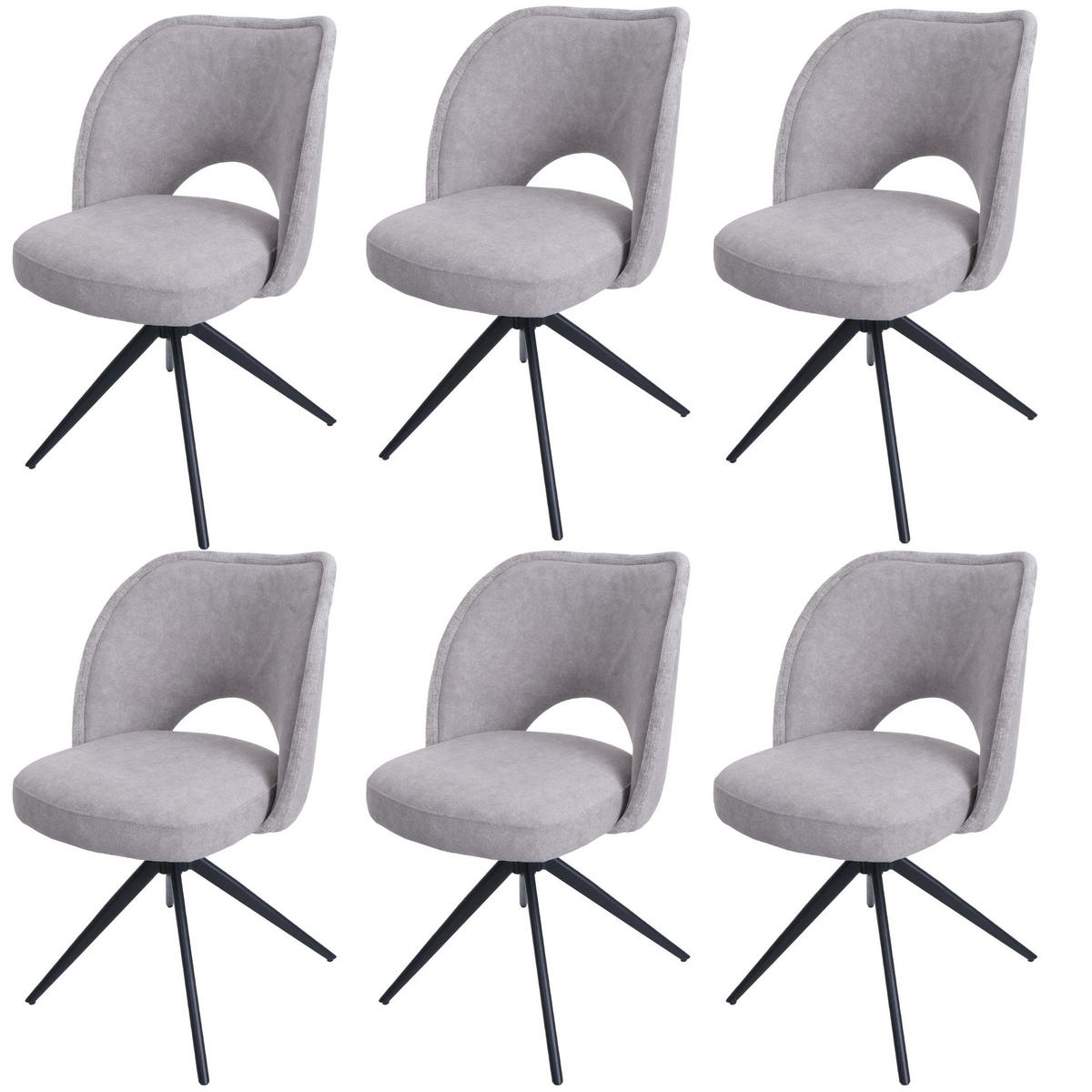 ESSZIMMERSTUHL Hellgrau 6er-Set - Hellgrau, Textil (54/84/60cm) - MCW