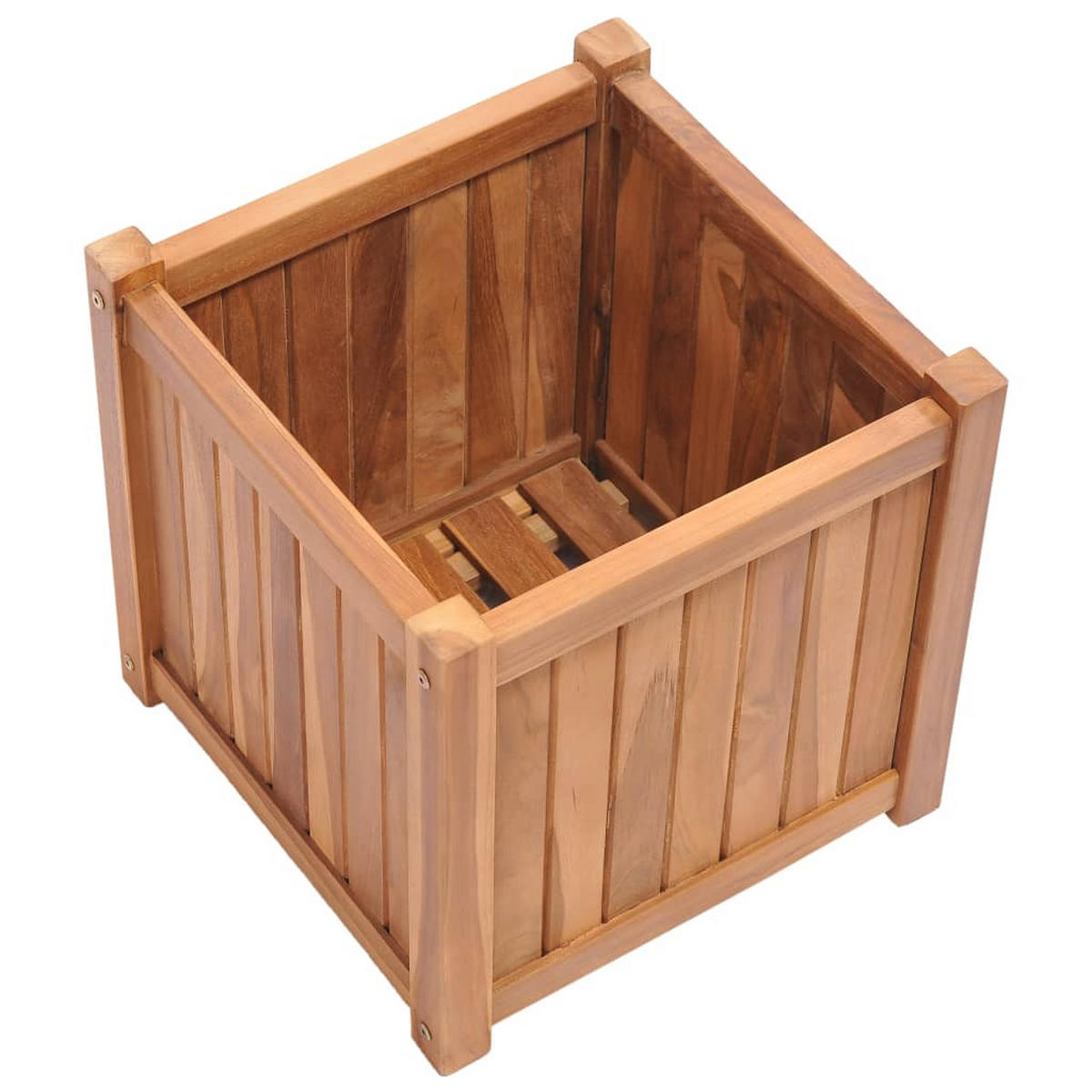 HOCHBEET 40x40x40 cm Massivholz Teak - Braun, Holz (40/40/40cm)