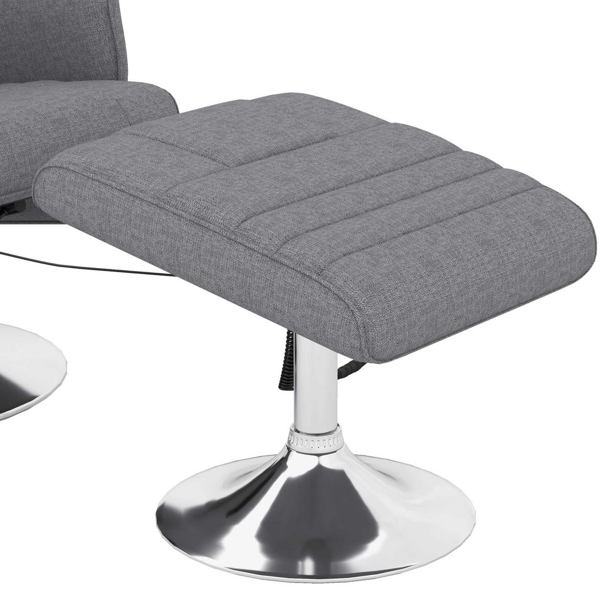 MASSAGESESSEL mit Fußhocker, Elektrischer Relaxsessel mit Liegefunktion Stahl - Dunkelgrau, Kunststoff (95/88/78cm) - HOMCOM