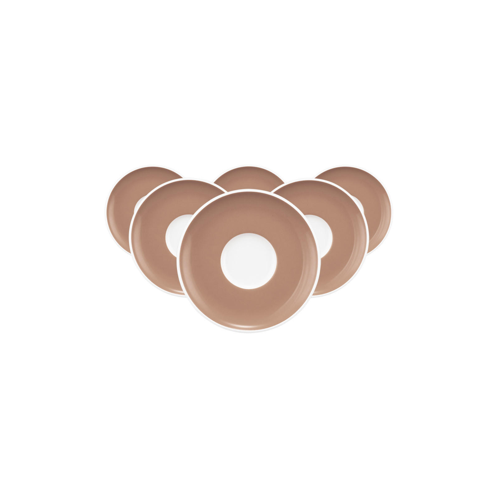 ESPRESSOUNTERTASSEN Sento Home Pure Colors Cocoa Brown ø 12 cm 6er Set - Hellbraun, Keramik (12cm) - Seltmann Weiden