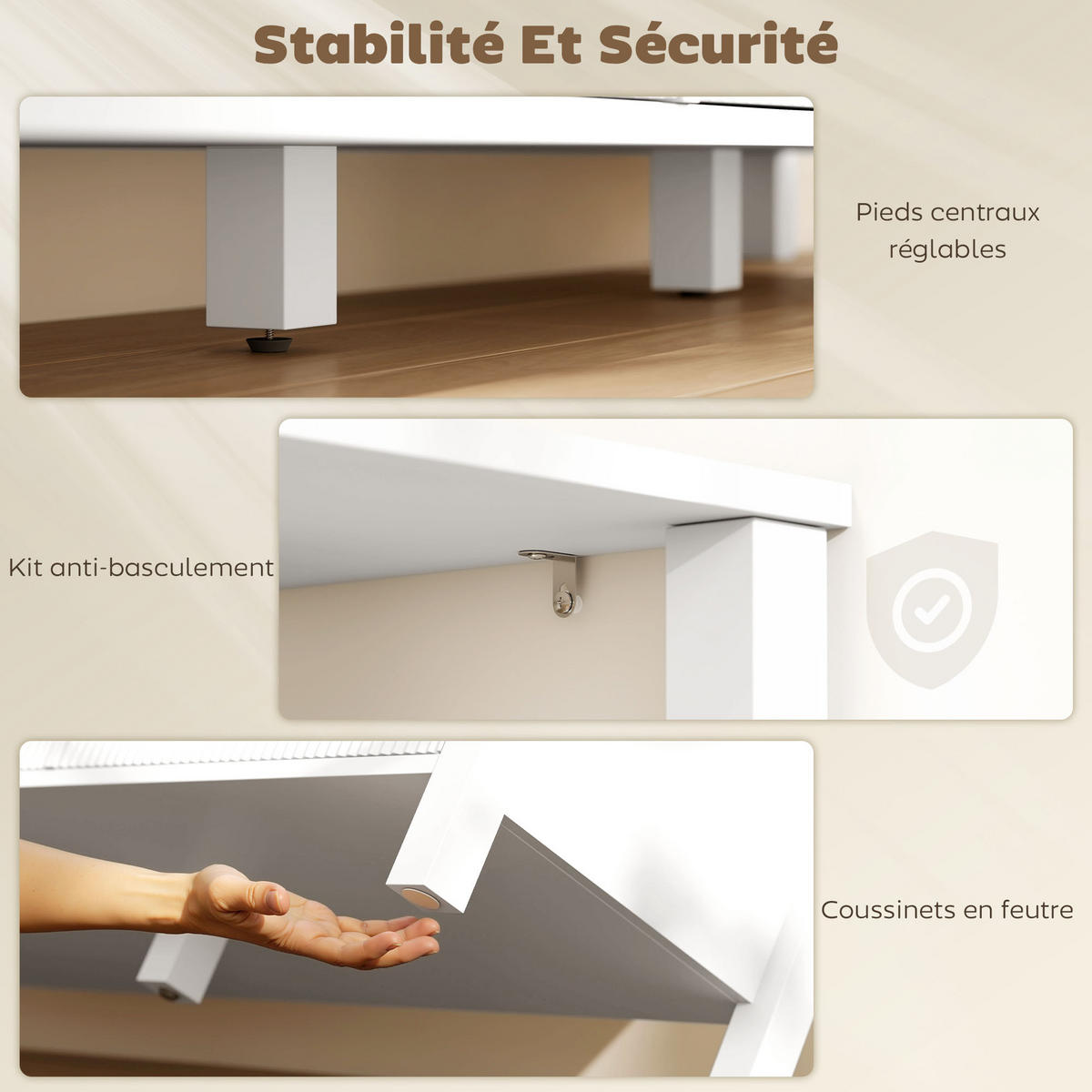 TV-LOWBOARD Weiß 152/39,5/50 cm, 3 Schubladen, 3 offene Fächer - Weiß, Holzwerkstoff (152/50/39.5cm) - PANGIVO