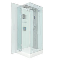 DAMPFDUSCHE Duschkabine D38-20L2-EC Weiß 100x100 - Weiß, Glas/Kunststoff (100/100/218cm) - AcquaVapore by Sandra Jentho