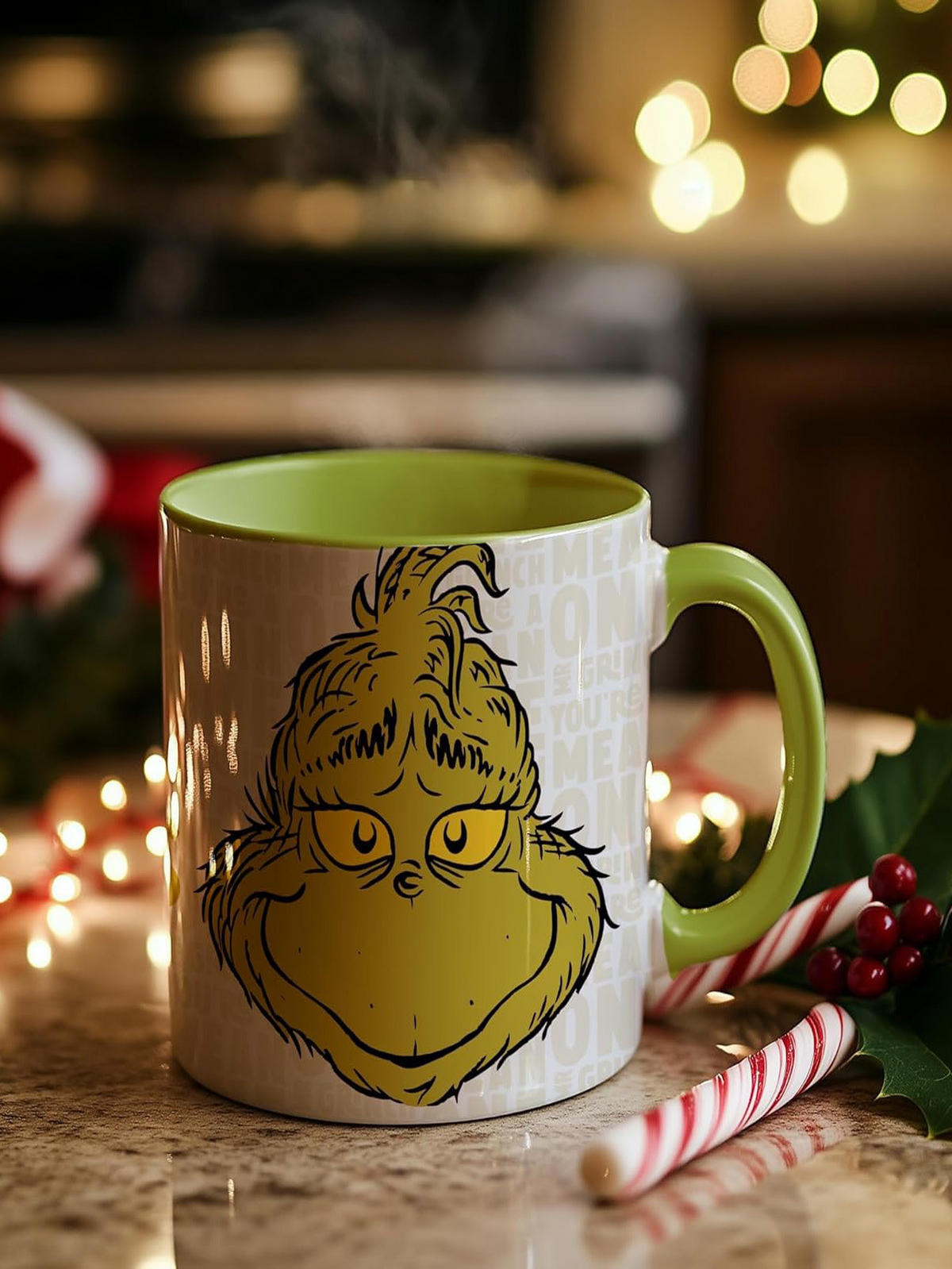 KAFFEEBECHER The Grinch Merry Grinchmas Weiß 320 ml - Weiß, Keramik (0.32L) - United Labels