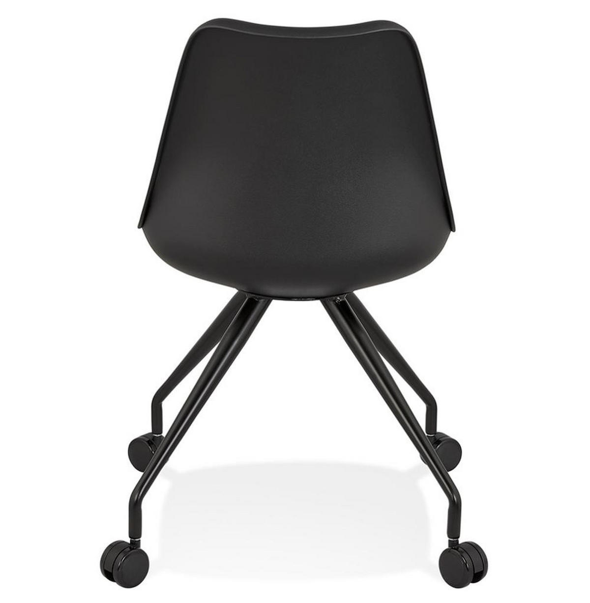 BÜROSTUHL Kunststoff ergonomisch mit Rollen und Drehfunktion GALORO, Schwarz 60x60x92 cm - Schwarz, Kunststoff/Metall (60/92/60cm) - KADIMA DESIGN