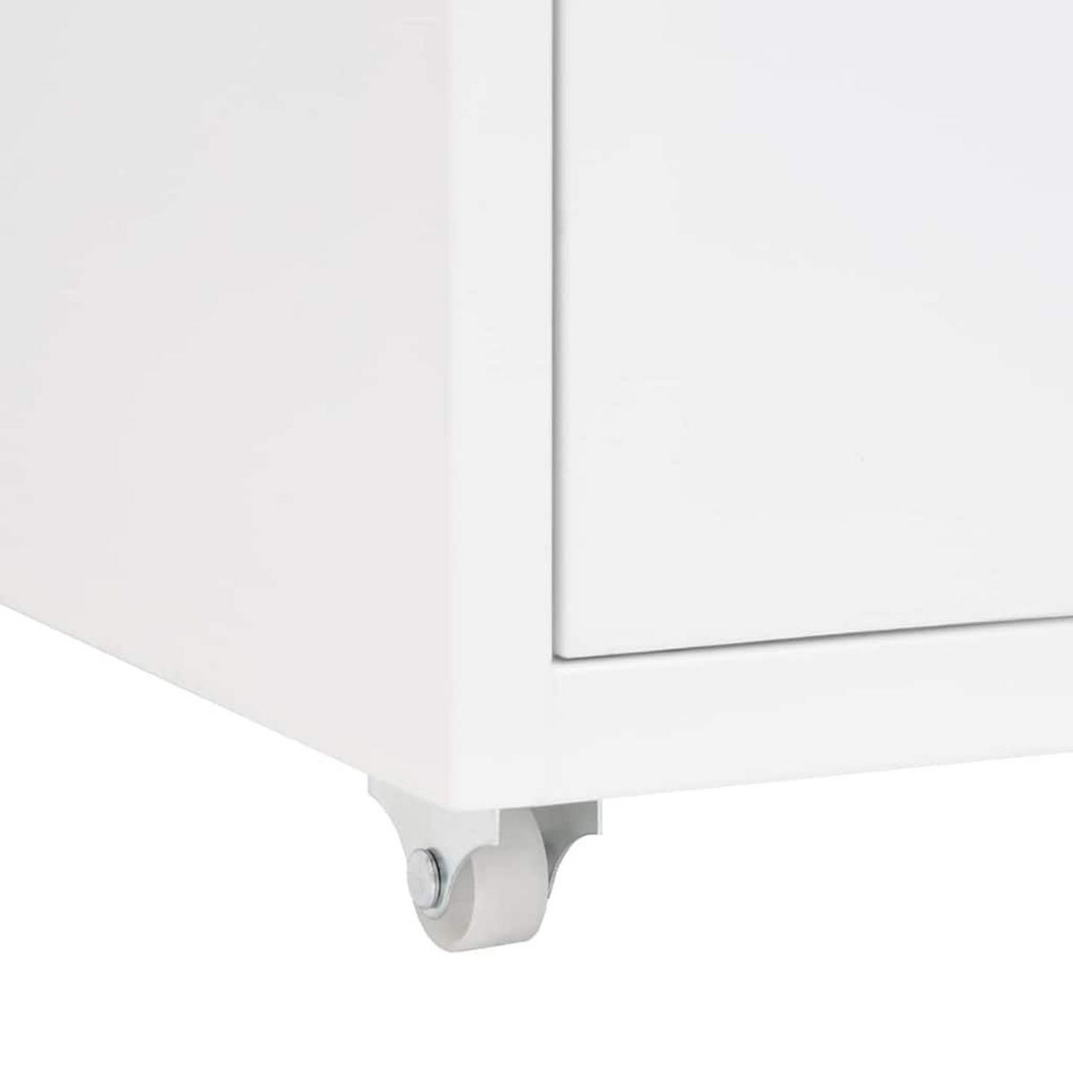 AKTENSCHRANK Mit Rollen Weiss 28/41/69 Cm Metall - Weiß, Metall (41/69/28cm) - vidaXL
