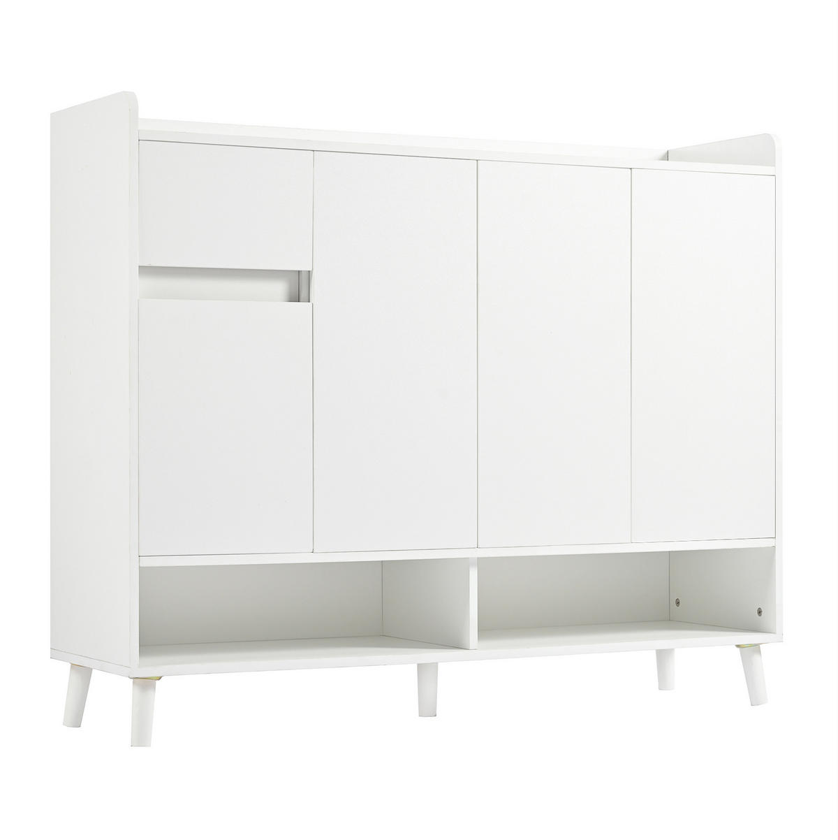 SCHUHSCHRANK 120/99/35 cm Weiß aus Spanplatte mit verstellbarem Regalbrett - Weiß, Holzwerkstoff (120/99/35cm) - OKMYHOME