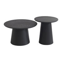 2ER-SET Couchtisch-Set - Eichenfurnier - Schwarz - PIARI - Schwarz, Holz (70/70/50cm) - Vente-Unique