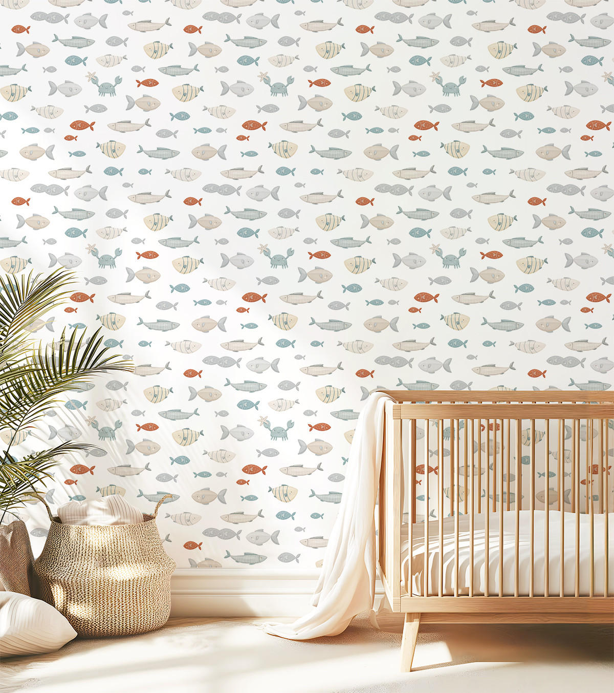 VLIESTAPETE Lotan, Fische 50 cm x 10m, Mehrfarbig - Multicolor, Papier (50/1000cm) - Lilipinso