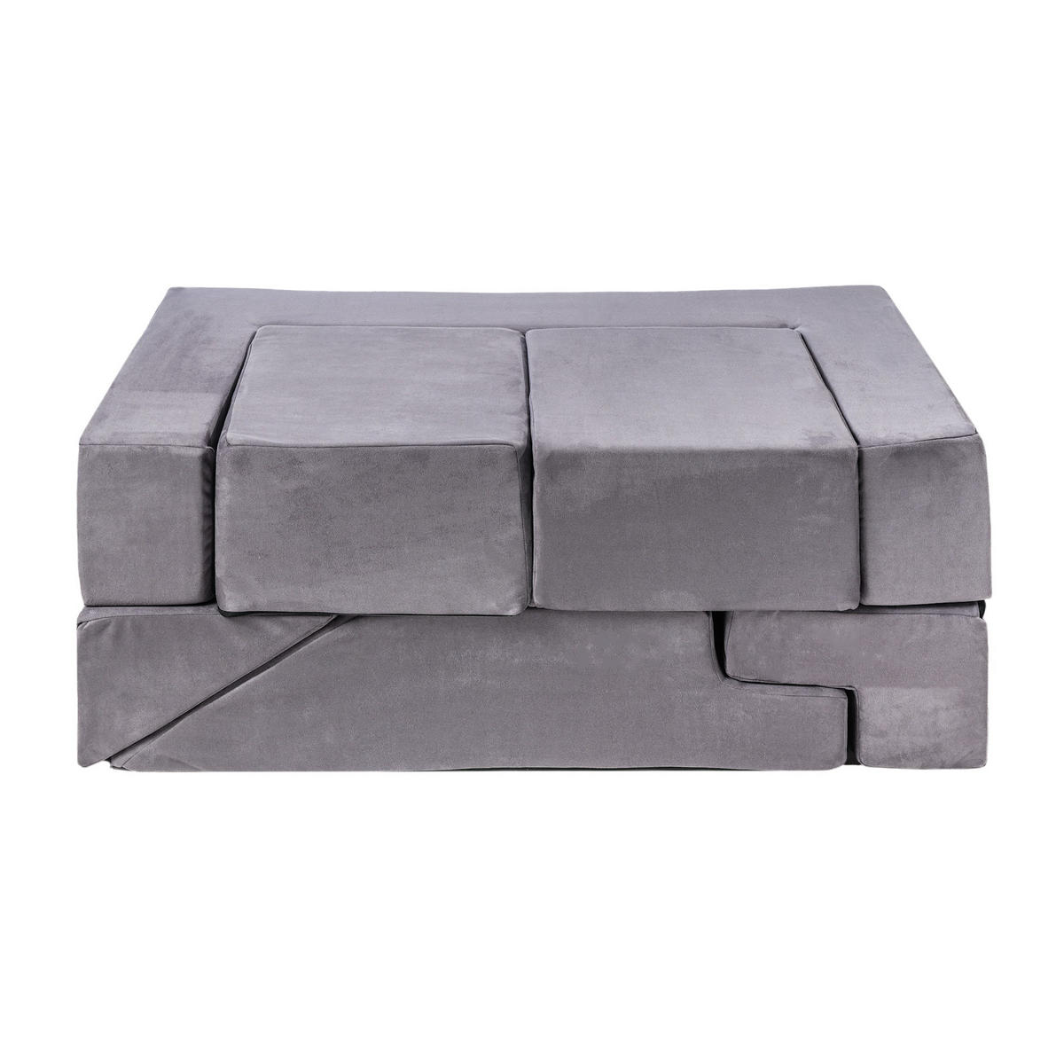 KINDERSOFA, Modulares Sofa für Kinder, Samt, Grau - Grau, Textil (35/100/40cm) - MeowBaby