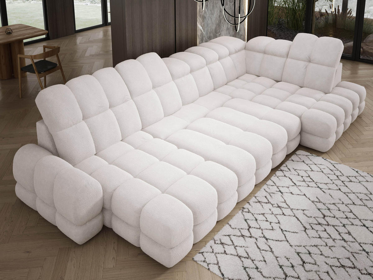 ECKSOFA TOLLO Anthology-stoff U-form 400x217x105 cm weiss - Kaschmir, Holz/Textil (217/400cm) - DomoHome