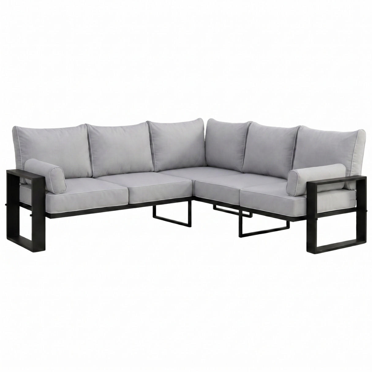 LOUNGEECKTEIL Verdino 2R2 mit Metallrahmen 207 cm Hellgrau - Beige, Metall (207/90/207cm) - Beautysofa