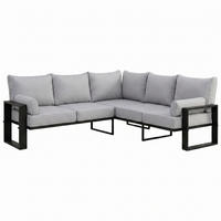 LOUNGEECKTEIL Verdino 2R2 mit Metallrahmen 207 cm Hellgrau - Beige, Metall (207/90/207cm) - Beautysofa
