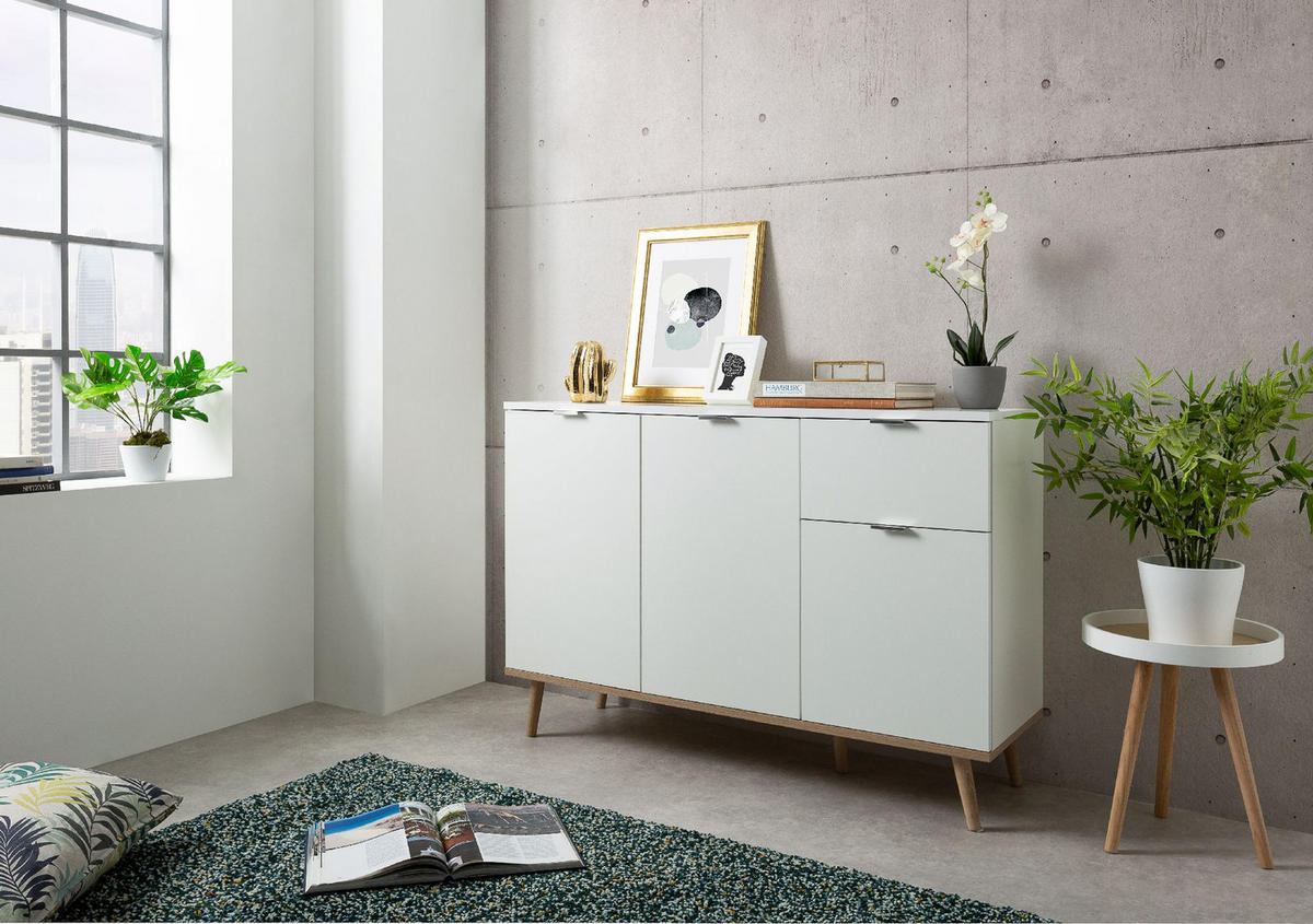 KOMMODE Göteborg 40/120/85 cm - Weiß, Holzwerkstoff (120/85/40cm) - Finori GmbH