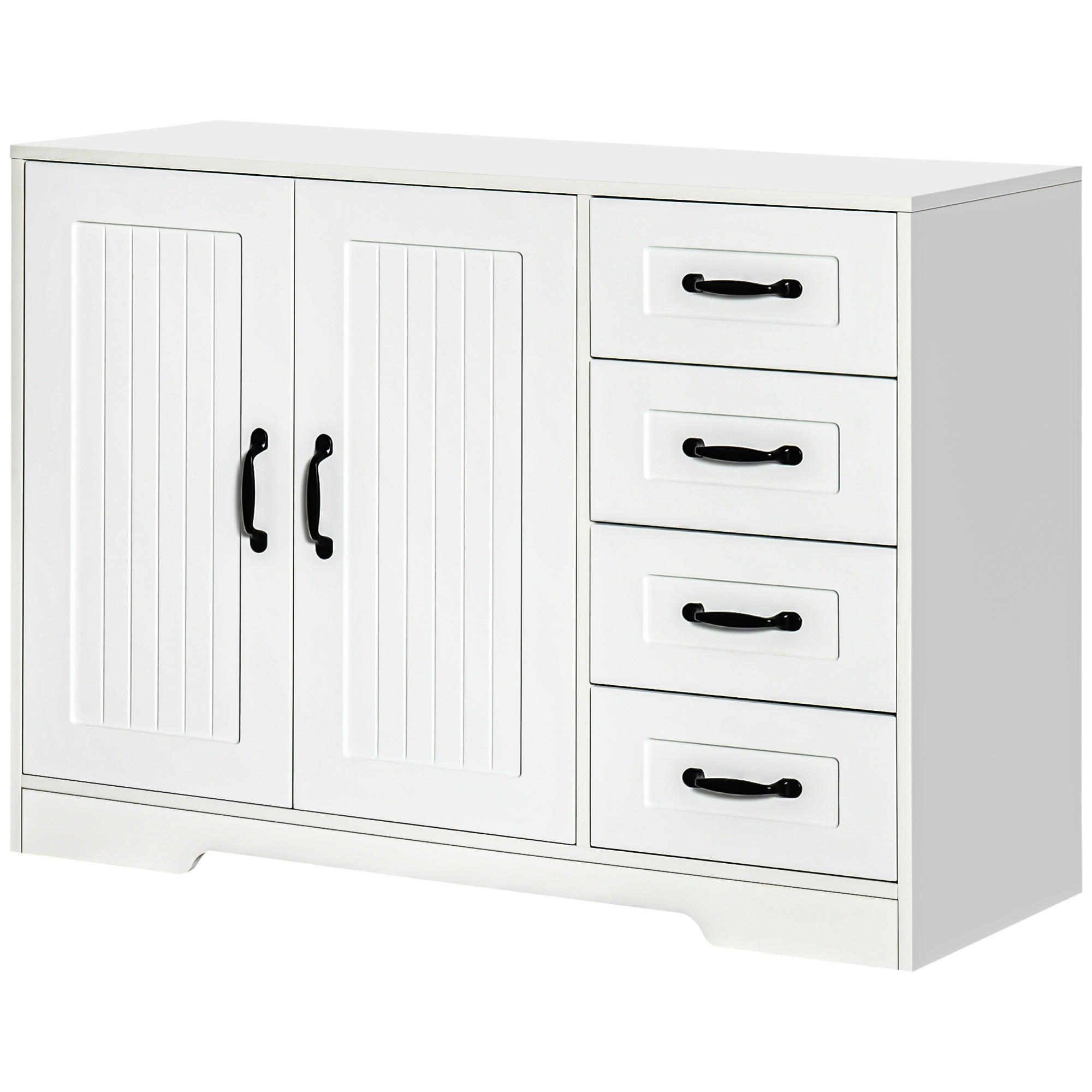 SIDEBOARD 105x40x76 cm, Weiß - Weiß, Holzwerkstoff (40/76/105cm) - furnicato