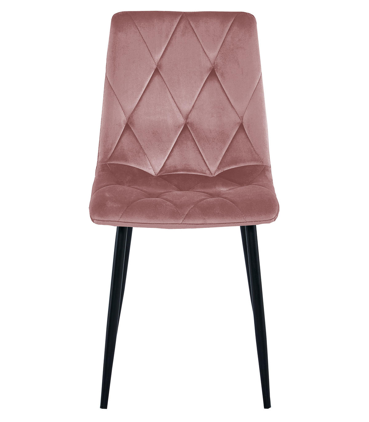 ESSZIMMERSTUHL 2-er Set TYRA rosa Sitz, schwarze Beine - Pink/Schwarz, Textil (44.5/87/54.5cm) - Valora