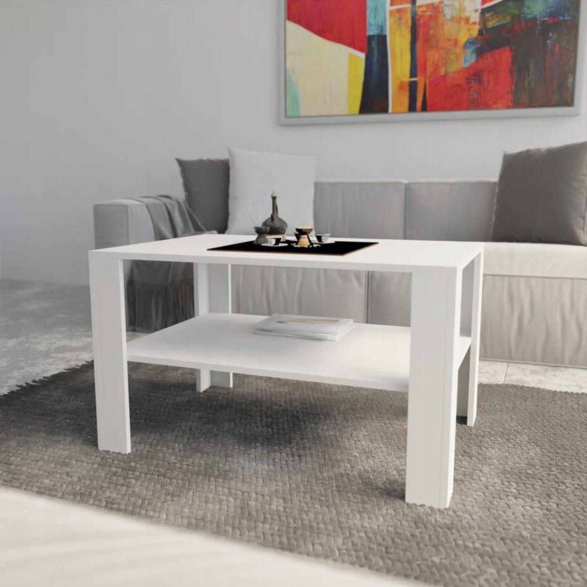 COUCHTISCH EX3 Weiß 100/68/60 cm - Weiß, Holzwerkstoff (68/100/60cm) - Matkam Möbel