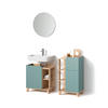 BADMÖBEL-SET Marano Blau-Grau 3 Teile, mit Midischrank - Blaugrau/Sonoma Eiche, Holzwerkstoff (35/65/60cm) - Livinity®