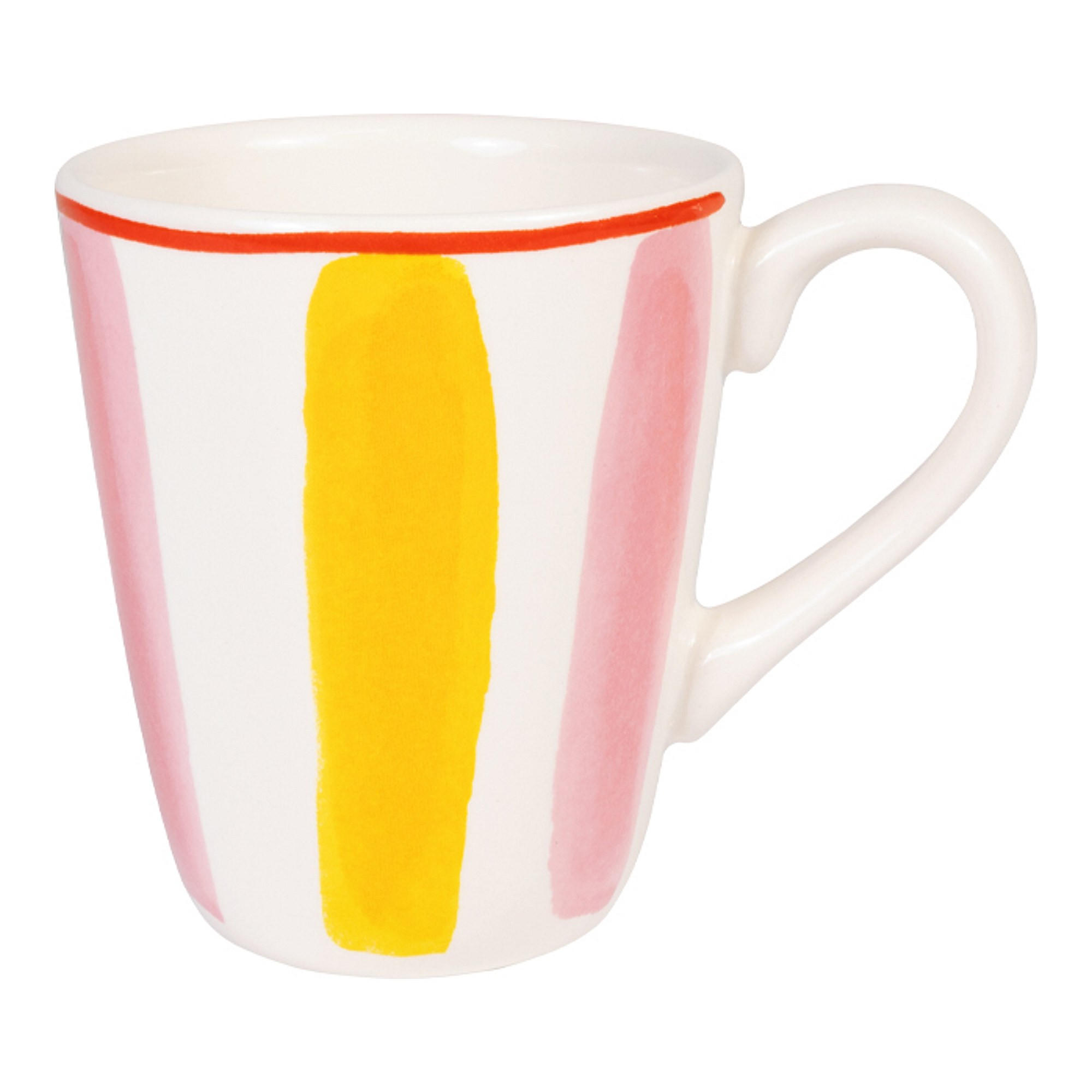 BECHER Streifen PY in Rosa - 350 ml - Pink, Keramik (0.35L) - Blond Amsterdam