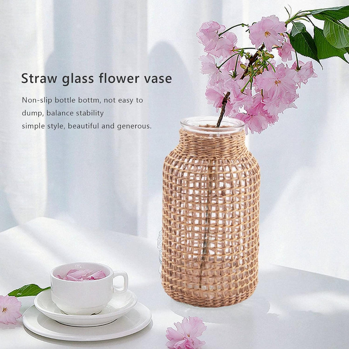 VASE 9,5 x 9,5 x 20,5 cm Transparentes Glas - Gelb, Glas (8cm) - LIBRATON