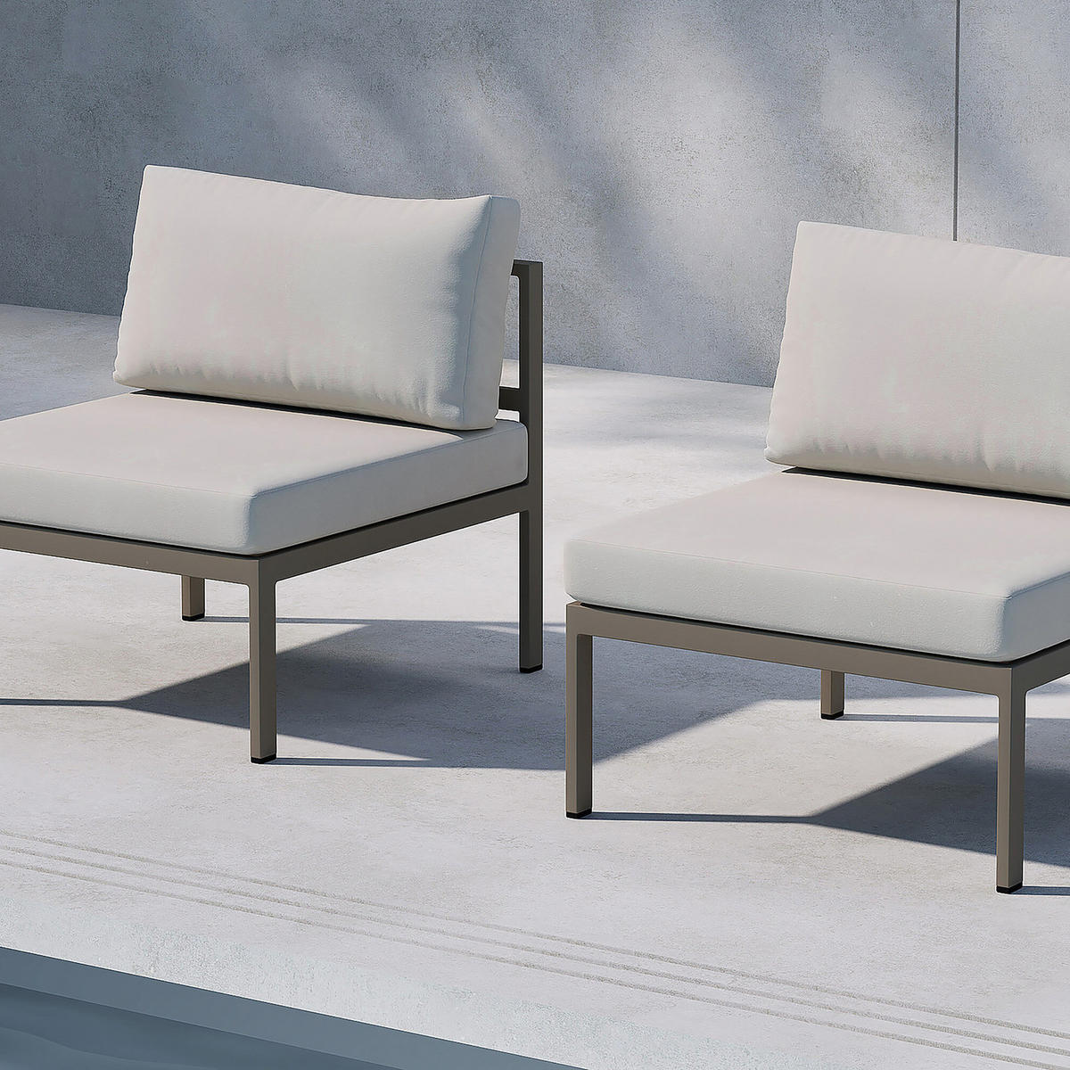 LOUNGESESSEL - Beige/Braun, Metall (70/65/74cm) - home24