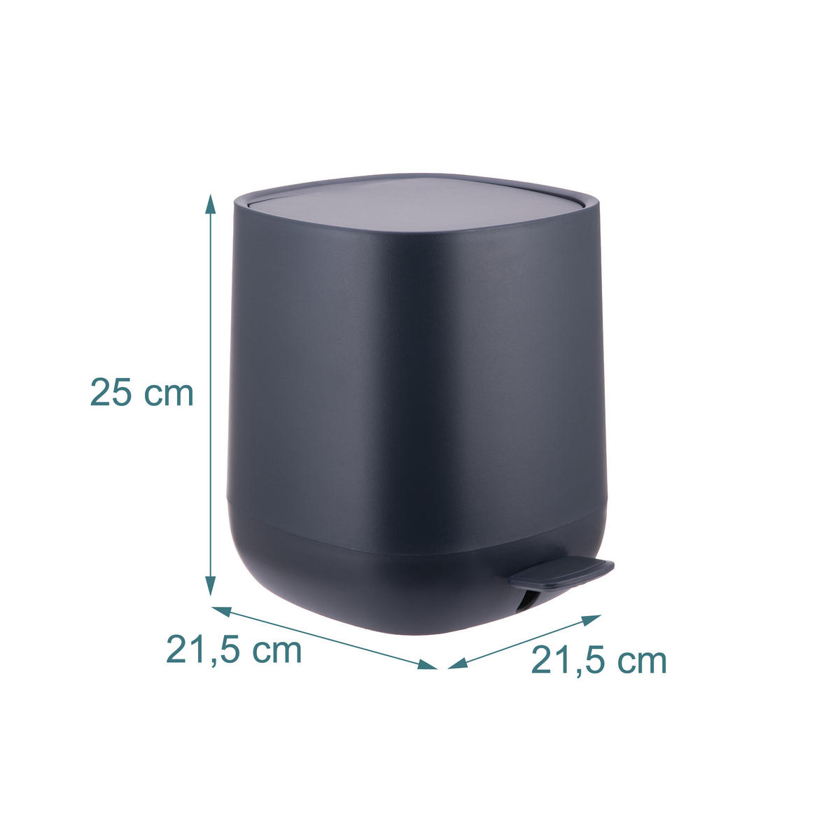 BAD-MÜLLEIMER - Anthrazit, Kunststoff/Metall (21.5/25/21.5cm) - Relaxdays