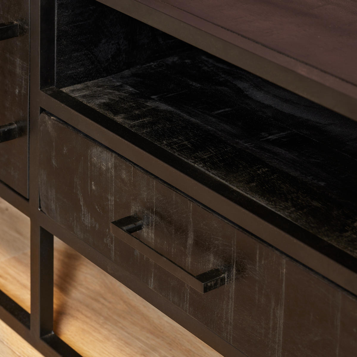 TV-MÖBEL Denver Schwarz 45/145/50 cm - Schwarz, Holz (145/50/45cm) - Starfurn