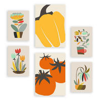 POSTER Set Mit 6 Wesentlichkeit In Blume Zusammenfassung A3 & A4 Rahmenlos - Klar, Papier (29/3cm) - Nacnic