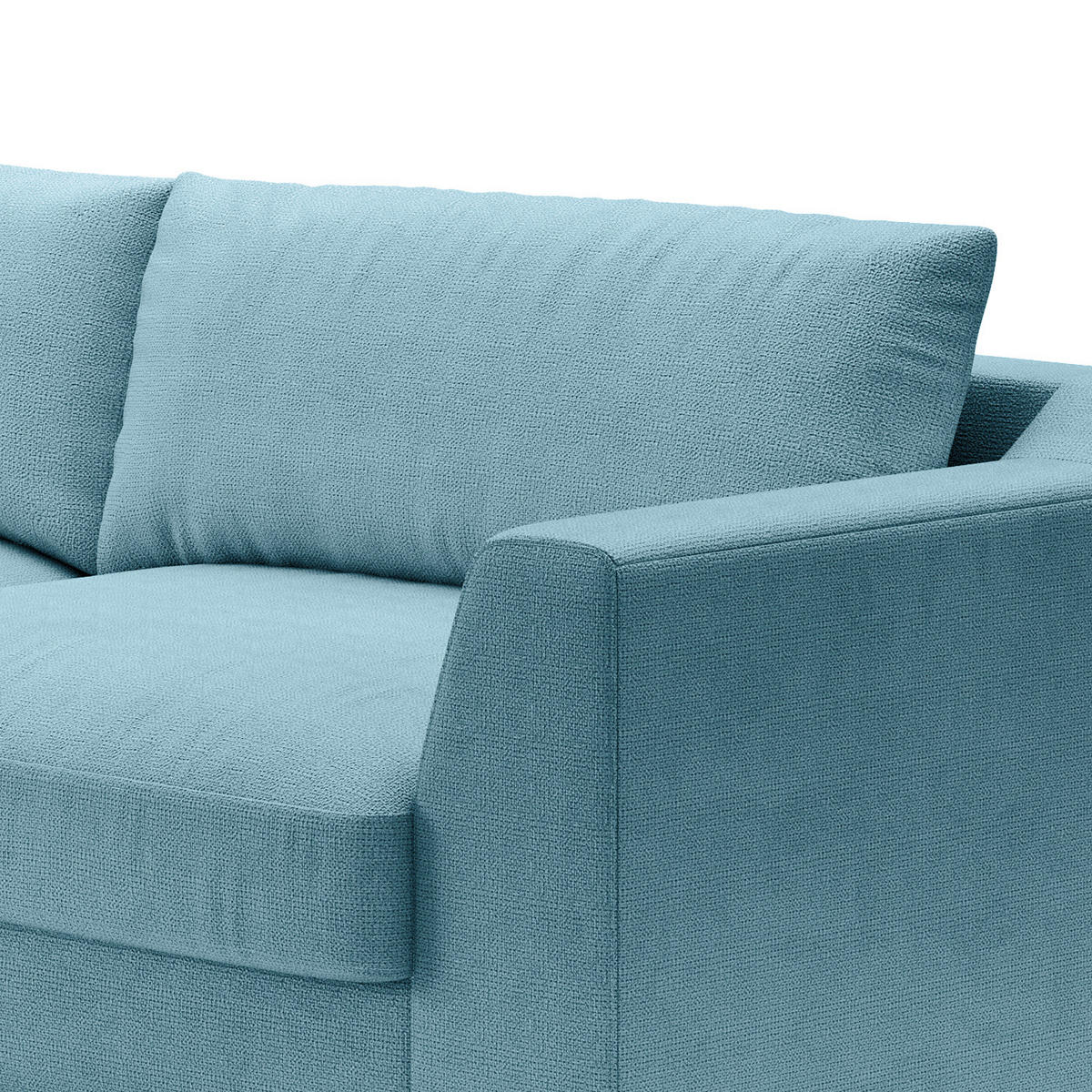BIG-SOFA - Hellblau, Kunststoff/Textil (274/90/112cm) - home24