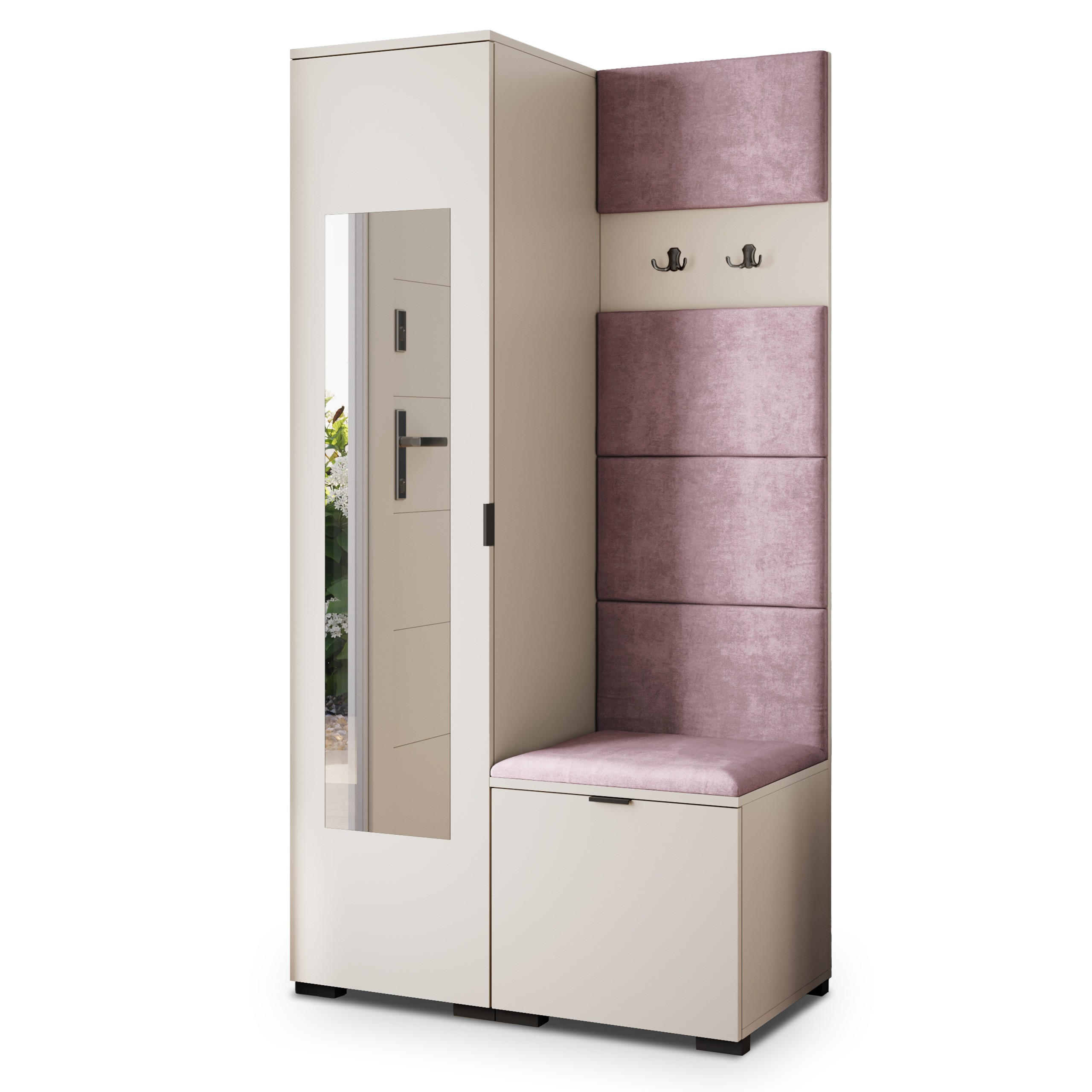 Masseno Garderobenschrank Kaschmir, Lila 95x181x51 cm