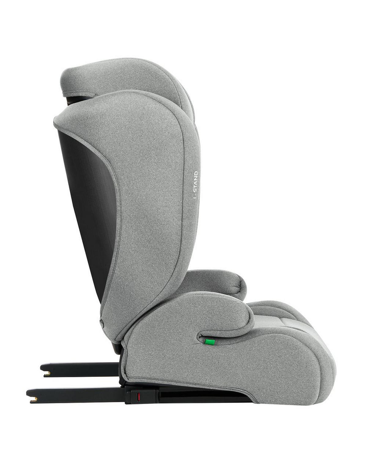 KINDERSITZ i-Stand i-Size hellgrau (100 - 150 cm) Gruppe 2/3 verstellbar Isofix - Grau, Kunststoff (44/59/45cm) - Kikka boo