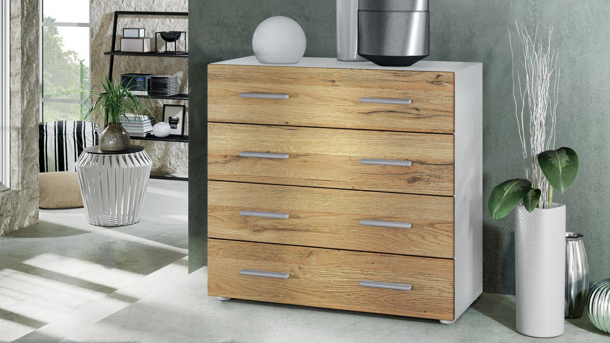 KOMMODE Pavos Eiche Natur - Eichefarben, Holzwerkstoff (76/72/35cm) - Vladon