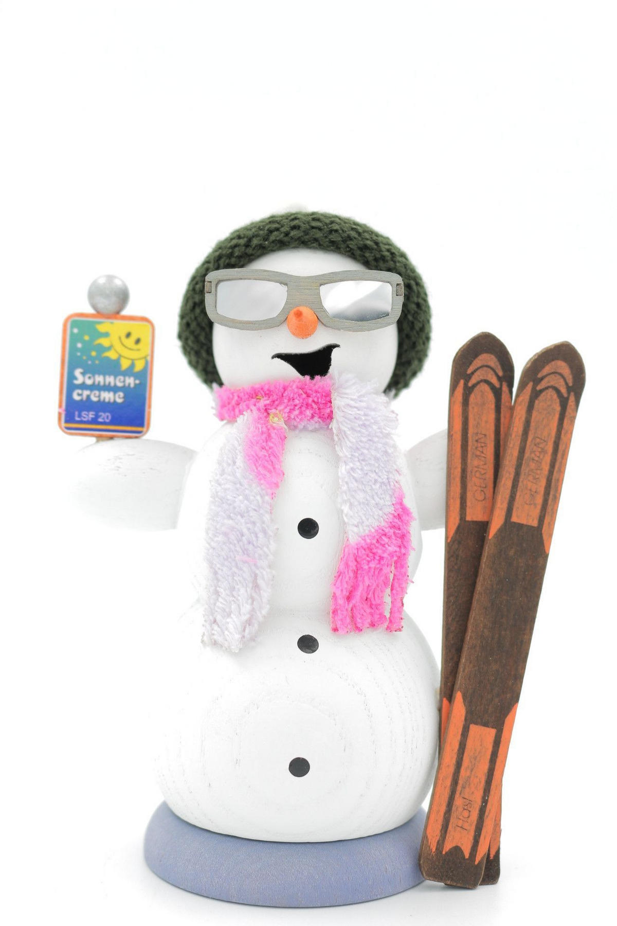 RAUCHFIGUR Schneemann Après-Ski 13 cm - Multicolor, Holz (6/13/10cm)