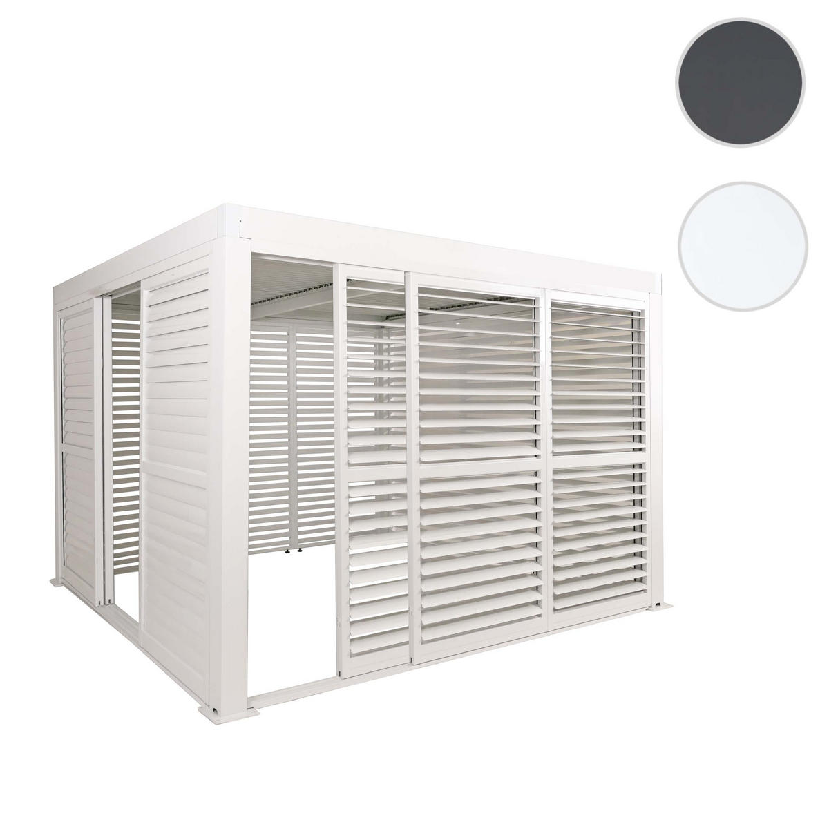 PERGOLA MIT SCHIEBETÜR Weiß - Weiß, Metall (300/220/300cm) - MCW