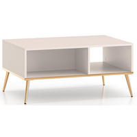 COUCHTISCH Selgin Greige 60x90 cm - Beige/Goldfarben, Holzwerkstoff/Metall (60/90/41.9cm) - Selsey