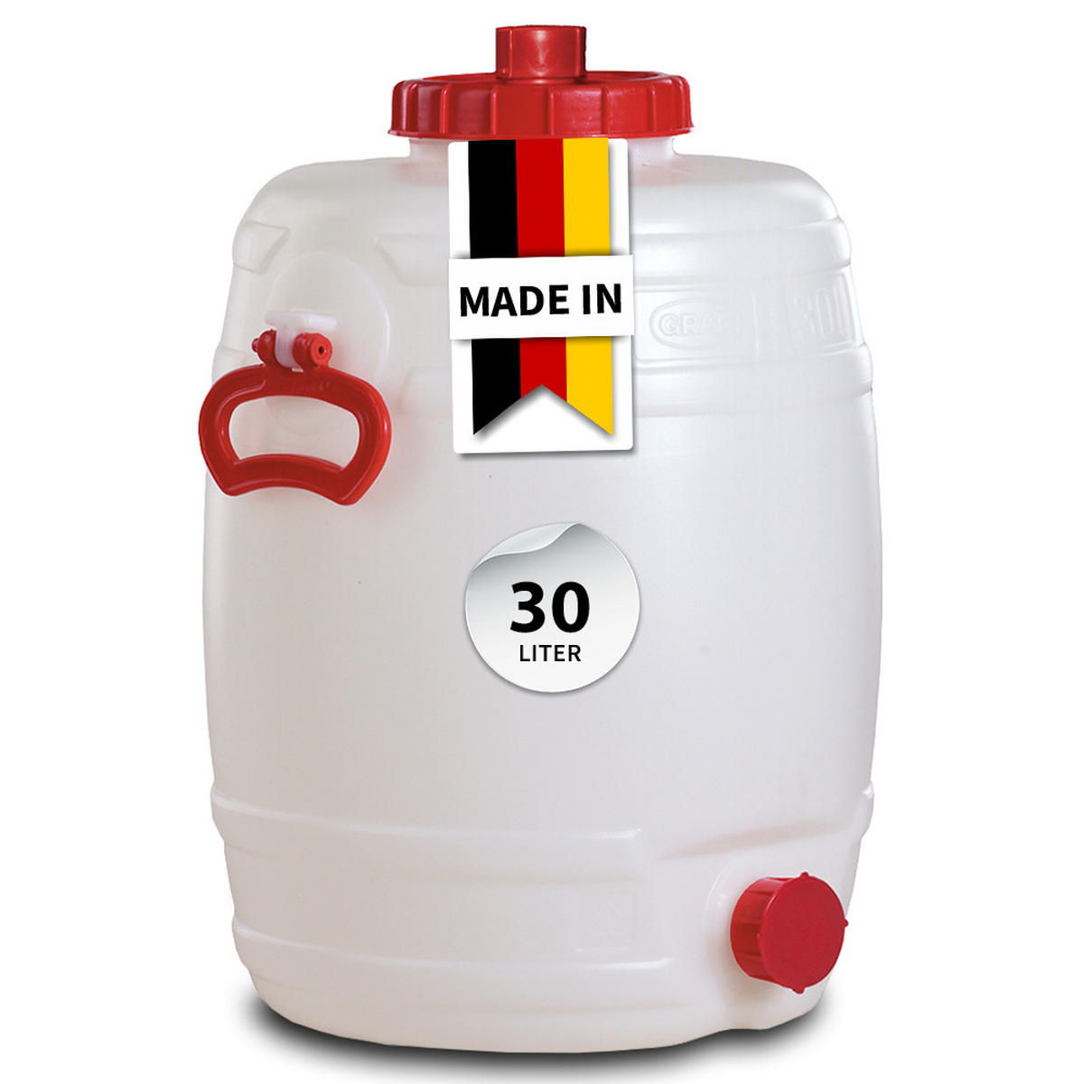 UNIVERSAL-FASS 30 L rund aus lebensmittelechten PE - Weiß, Kunststoff (33/46/33cm) - GRAF
