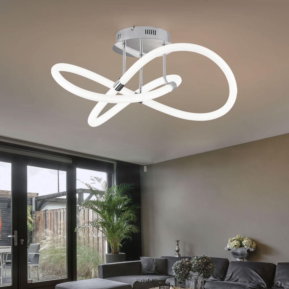 LED DECKENLEUCHTE MIRA Chrom Weiß - Weiß, Metall (57.5/57.5/30cm) - Wofi