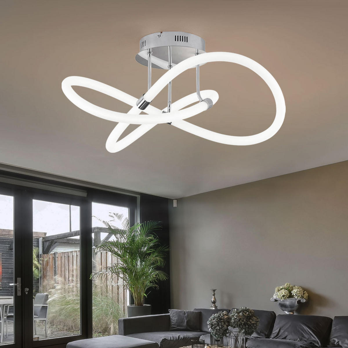 LED DECKENLEUCHTE MIRA Chrom Weiß - Weiß, Metall (57.5/57.5/30cm) - Wofi