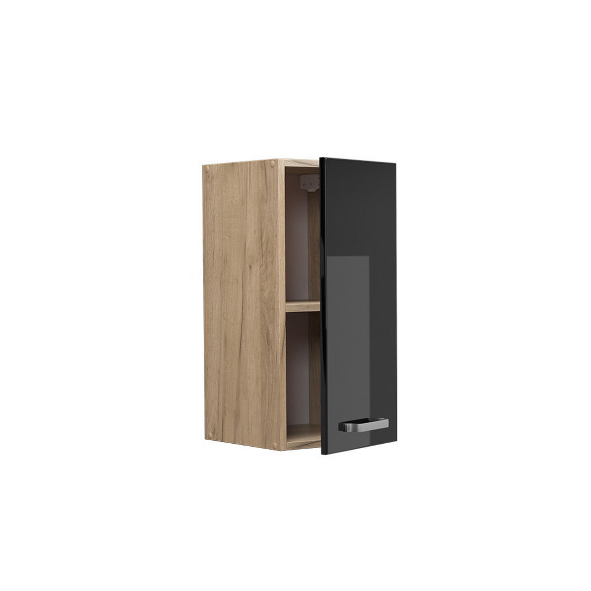 HÄNGESCHRANK R-Line Schwarz Hochglanz 30 cm - Honigeiche/Schwarz Hochglanz, Holzwerkstoff (30/60/31cm) - Vicco