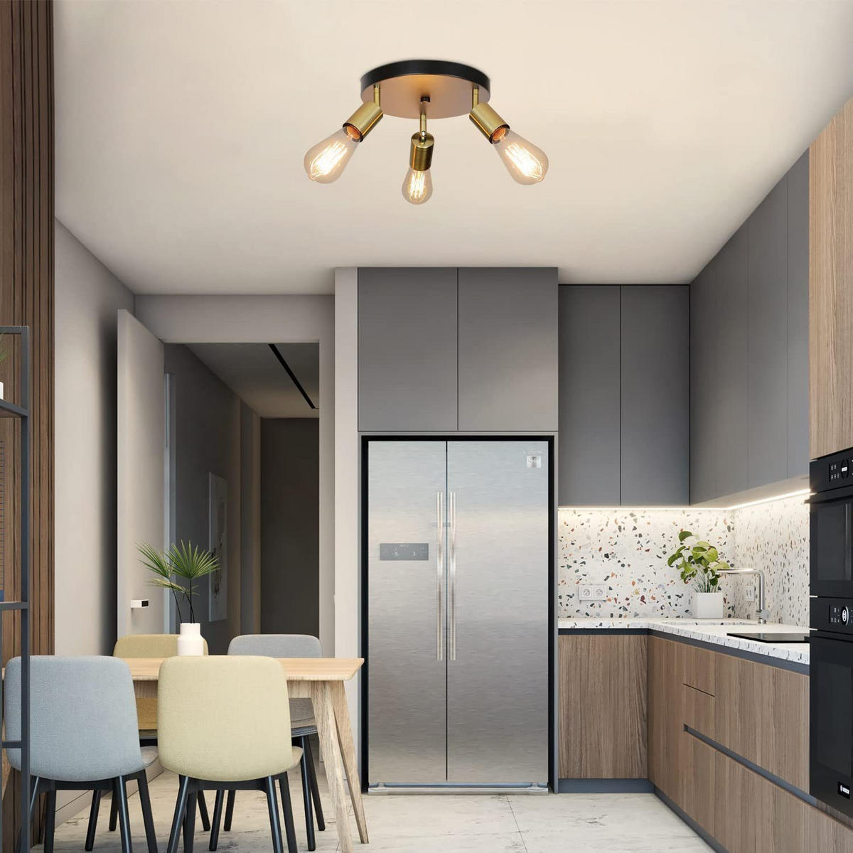 DECKENSTRAHLER Sesshoumaru 26/25/9cm - Goldfarben, Metall (26/25/9cm) - ZMH