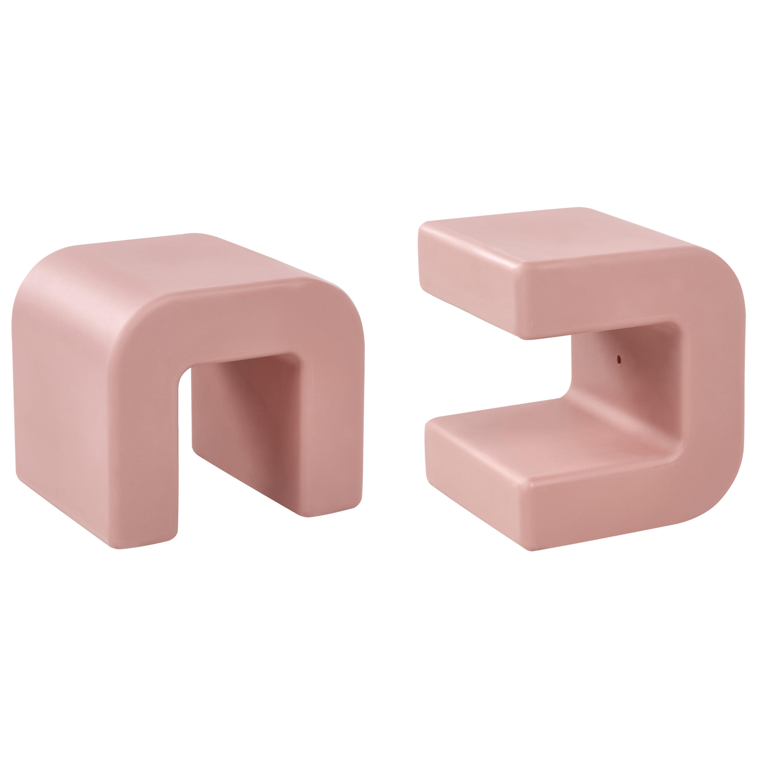 BEISTELLTISCH 2er-Set Rosa - Pink, Kunststoff (41/45/40cm) - Beliani
