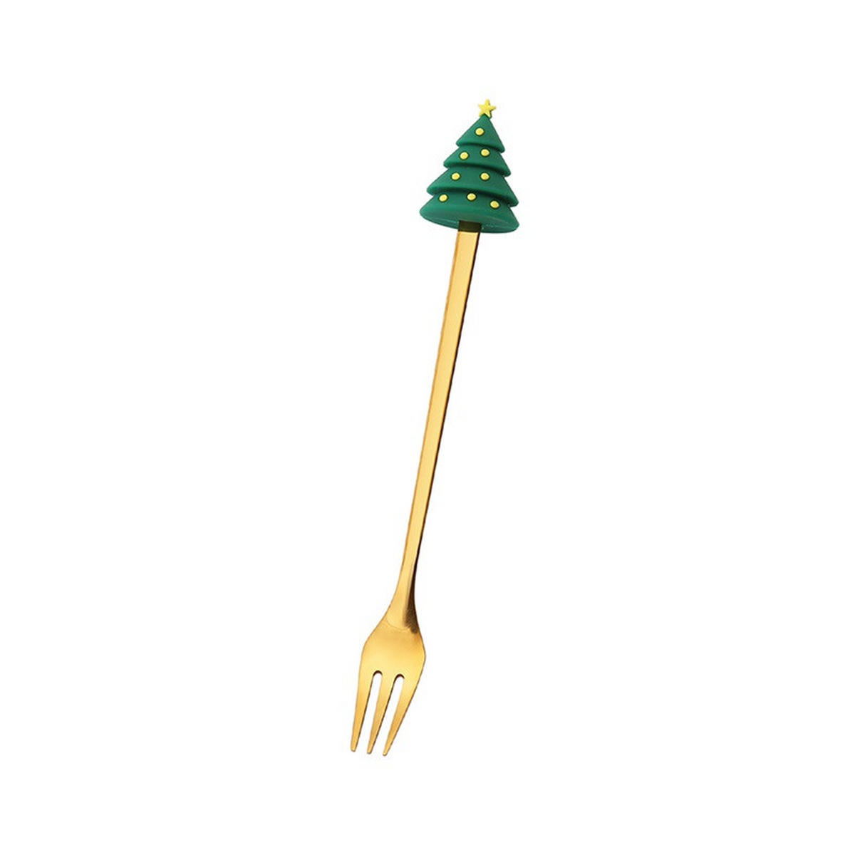 WEIHNACHTS-BESTECK-SET 4-teiliges Edelstahl mit Aufbewahrungsbox Rot - Goldfarben, Metall