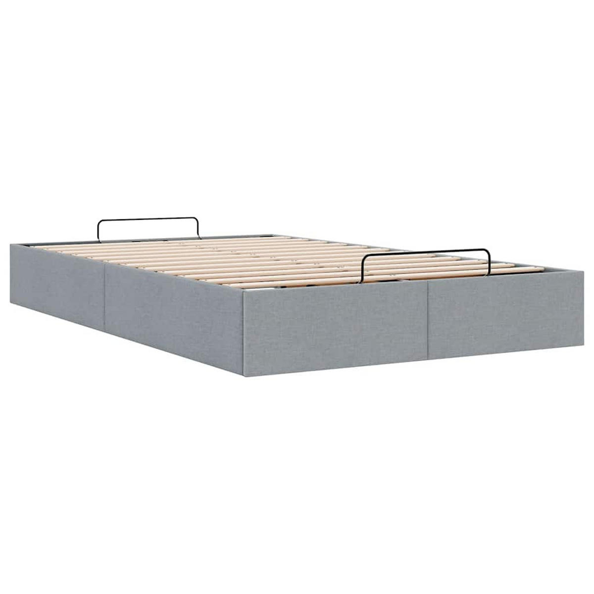 OTTOMAN-BETT Ohne Matratze Hellgrau 120/200 Cm Stoff - Grau, Textil (120/200cm) - vidaXL