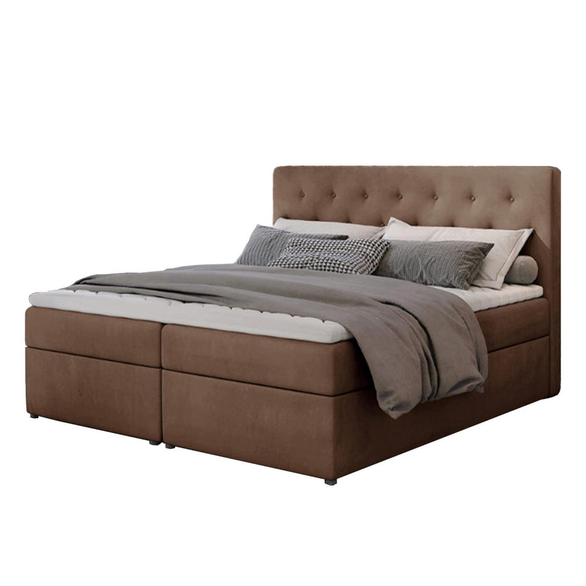 BOXBETT Loree Bonellfederkern - Hellbraun, Holz/Holzwerkstoff (180/200cm) - Best For Home