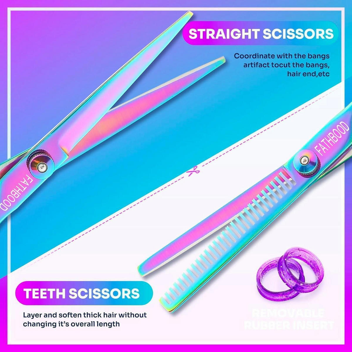 FRISEURSCHERE Set 14-teilig 6,7 Zoll Profi Haarschere Set 440C Edelstahl - Multicolor, Metall (2.3/1/17cm)