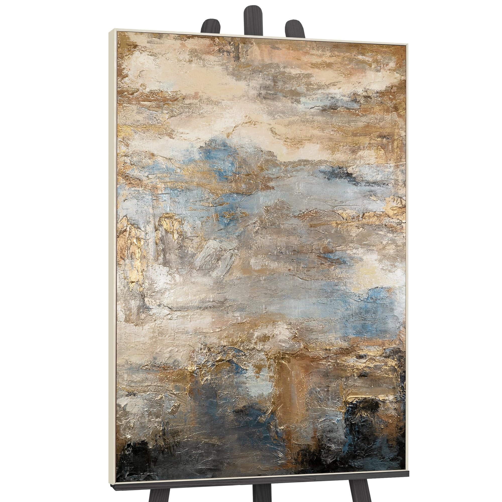 GEMÄLDE Glanz und Eleganz Schattenfugenrahmen Beige 120x80 cm - Beige, Holz (120/80cm) - YS-art gallery