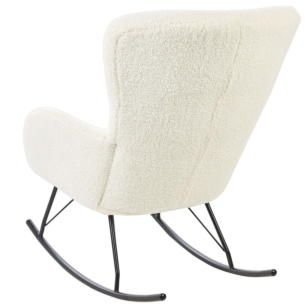 GUNGFÅTÖLJ bouclé gräddvit/svart Anaset - Cremefärgad, Textil/Metall (74/99/99cm) - Beliani