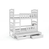 VYSOKÁ Postel DUMBO 75x160 s úložným prostorem, Bílá - bílá, dřevo (75/160cm) - MASSENO